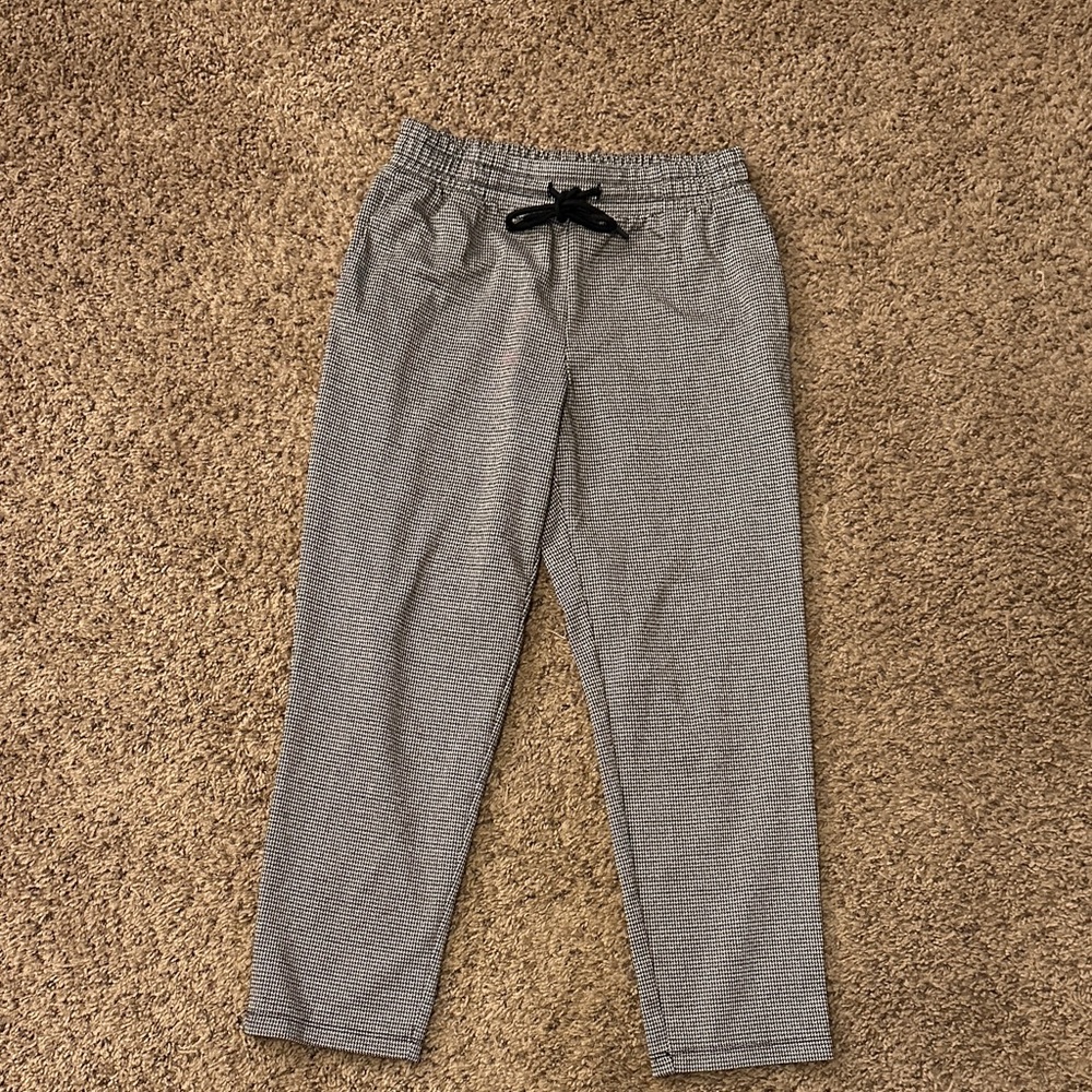 Gray and maroon dress pants with Black Drawstring